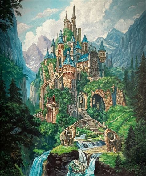 Fantasy castle. My oil painting on canvas : r/painting