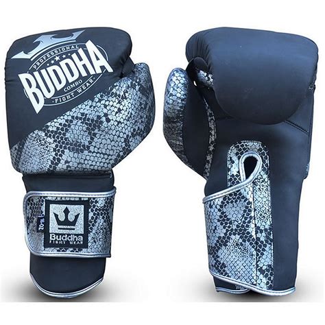 Buddha Combo Boxing Gloves Schwarz Silber