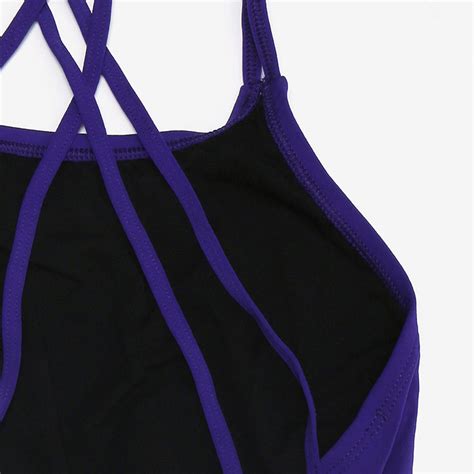 Nike Swim Womens Answer Solid Hydrastrong Spider Back Swimsuit Purple