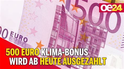 Euro Klima Bonus Wird Ab Heute Ausgezahlt Youtube