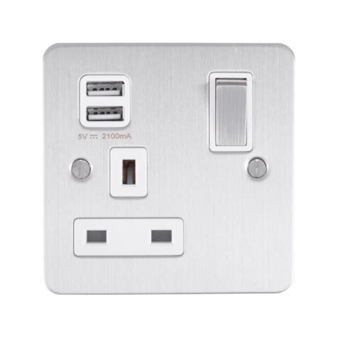 Eurolite 1 Gang 13a Socket 2 1a Usb Outlet Efsss1usbssw Ukes