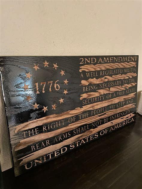 2nd Amendment Wood Flag Etsy