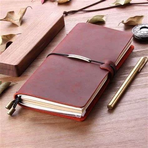 Hard Bound Leather 80 Page Notebook Diary For Office Paper Size B5