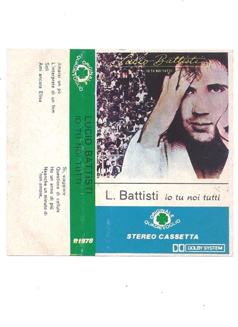 Lucio Battisti Io Tu Noi Tutti 1978 Dolby Cassette Discogs