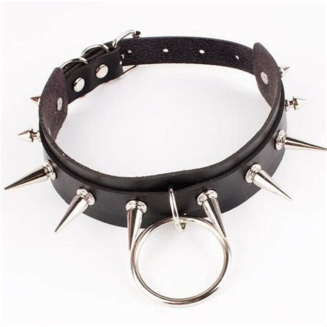 Buy Mens Womens Punk Gothic Black Leather Choker Spike Rivet Collar