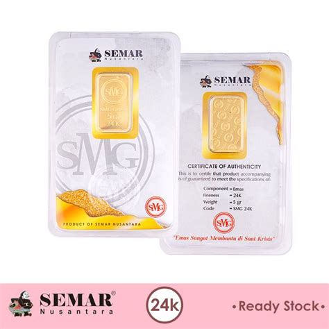 Jual Logam Mulia SMG Gold Press 5gram Emas Batangan Semar Nusantara Di