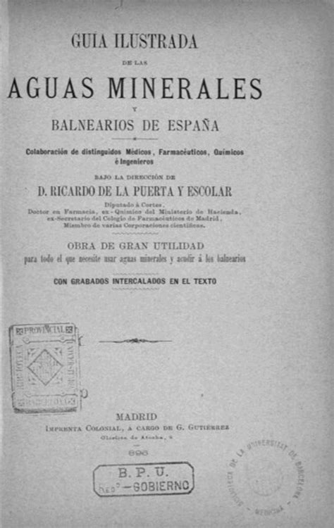 Gu A Ilustrada De Las Aguas Minerales Y Balnearios De Espa A Rag