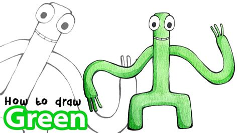 How To Draw Green Roblox Rainbow Friends Drawings Of Friends Black