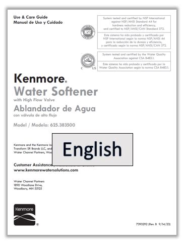 Kenmore 350 Softener Manual – Kenmore