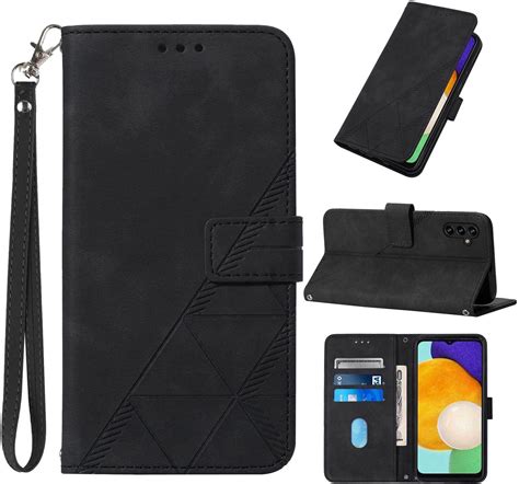 A14 5g Case Walletfor Samsung A14 Case Kickstand Wrist Strap Card Holder Slots Tpu Interior