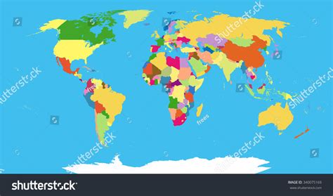 Highly Detailed Political World Map Blind Stock Vector Royalty Free