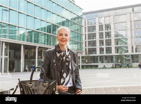 Portrait Of Fashionable Mature Woman Stock Photo Alamy