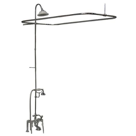 Barclay Products 3 Handle Claw Foot Tub Faucet With Hand Shower And Shower Unit In Chrome 4063