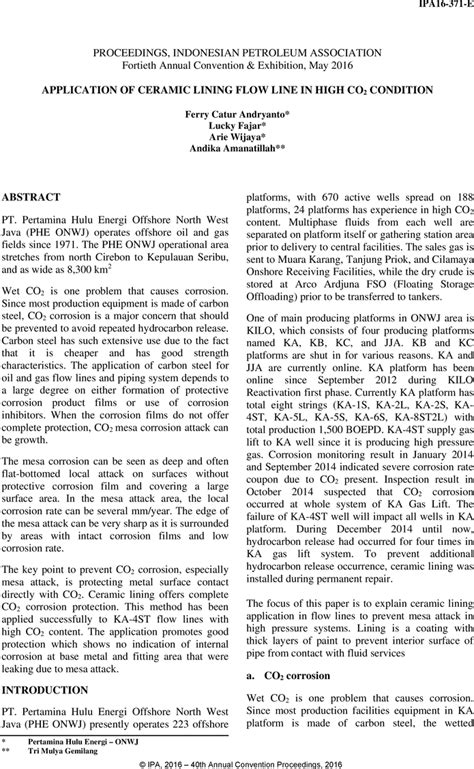 Aapg Datapages Archives Application Of Ceramic Lining Flow Line In