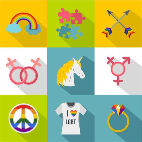 Premium Vector Sexual Orientation Icon Set Flat Style