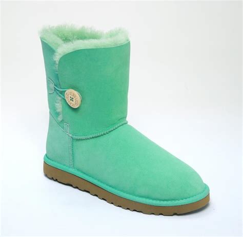 Ugg Bailey Button Turquoise Sheepskin Boot Women S Size 8 Us New In Box Genuine