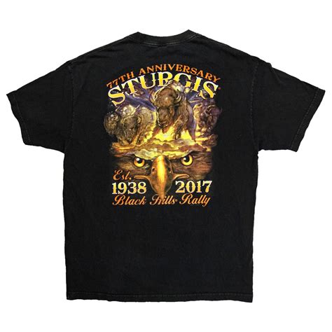 Harley Davidson Vintage T Shirt Sturgis 77th Anniversary Black Hills