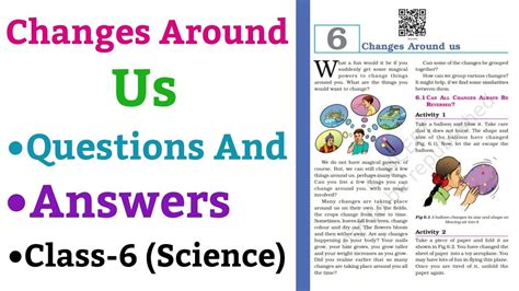 Changes Around Us Questions And Answers Science For Class Ncert