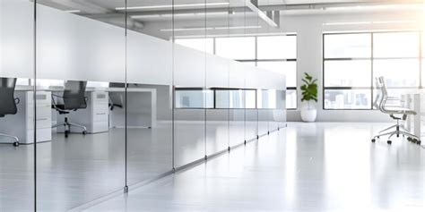 Contemporary Office Design With Glass Partitions Modern Furniture And