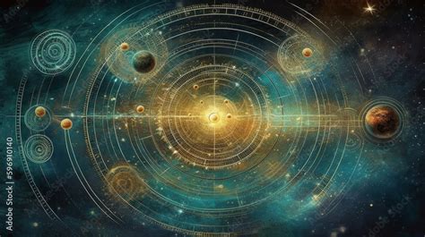 An astrology chart with planetary alignment illustration. Generative AI ...