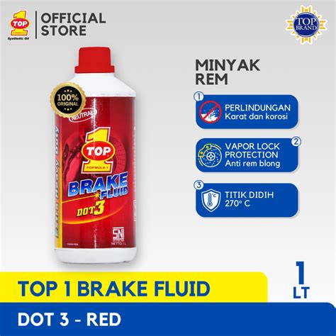 Jual Minyak Rem TOP 1 BRAKE FLUID DOT 3 RED 1 Liter Shopee Indonesia