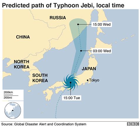 Japan S Strongest Typhoon In Years Kills At Least Six Bbc News