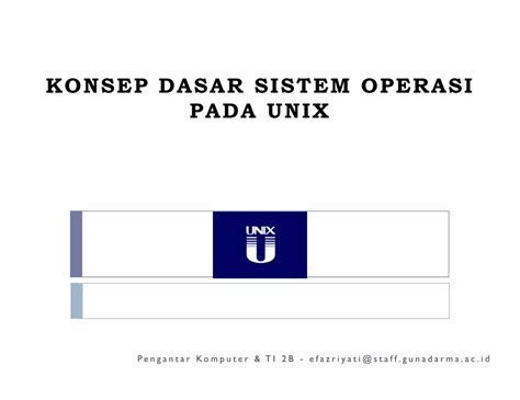 PDF KONSEP DASAR SISTEM OPERASI PADA UNIXefazriyati Staff Gunadarma