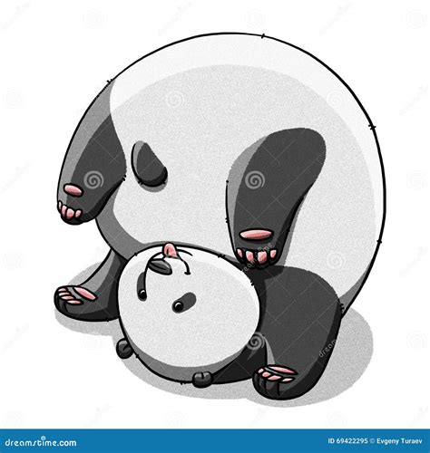 Funny Cartoon Cute Fat Panda Bear Illustration Royalty Free