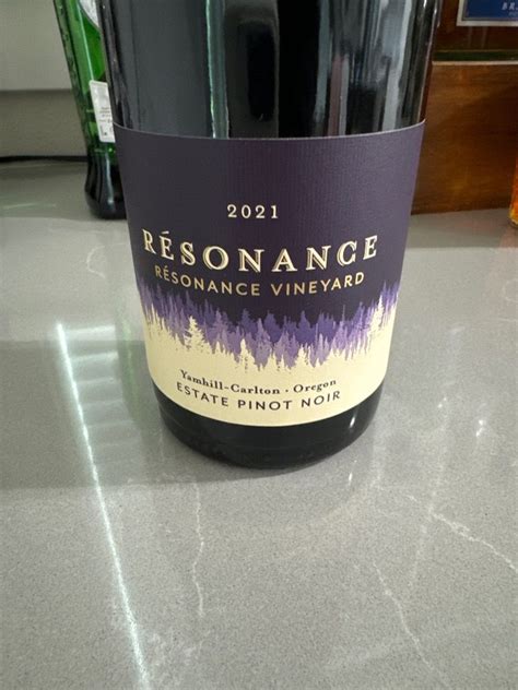 2021 Résonance Pinot Noir Resonance Vineyard USA Oregon Willamette