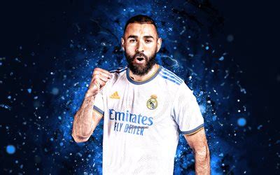 Descargar Fondos De Pantalla 4k Karim Benzema 2022 Luces Azules De