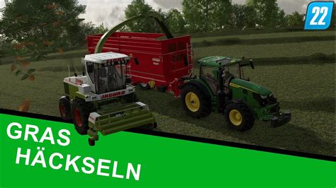 Gras häckseln Claas Jaguar 695 John Deere 6R185 LS22 Ostseeküste22