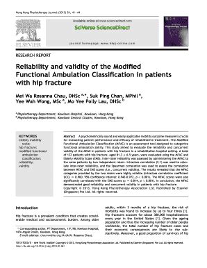 Fillable Online Reliability And Validity Of The Modified Fax Email