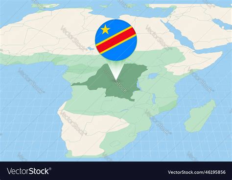 Map of dr congo with the flag cartographic of dr Vector Image