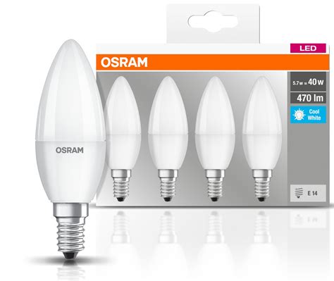 Osram świeczka Led 5 7w 40w E14 Barwa 4000k 4 Szt Osram Base Komplet