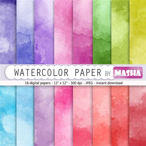 Watercolor Digital Paper Watercolor Paper With Etsy