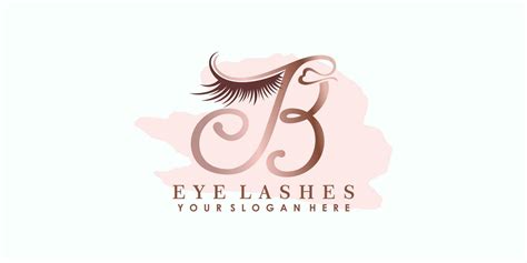 Eye Lash Beauty Logo Design With Letter Concept 25442673 Vector Art At