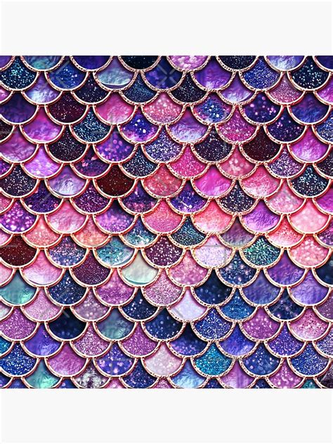 Pink Sparkle Faux Glitter Mermaid Scales Poster By Utart Redbubble