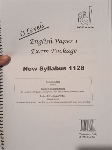 O Level English Paper Exam Package Hobbies Toys Books Magazines