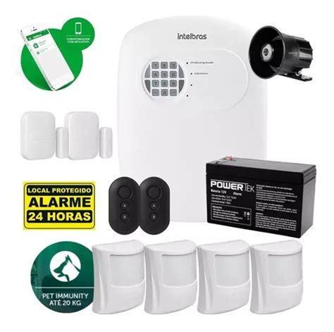 Kit Alarme Intelbras C Sensores 4 Infra Pet E 2 Magnéticos