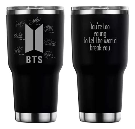 Bts Termo Onzas Oz Vaso T Rmico Grabado L Ser Negro