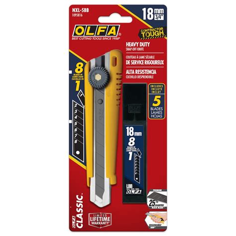 Olfa 18mm Snap Off Utility Knife With 5pk Black Blades The Home Depot