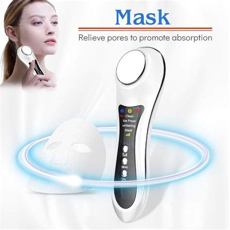 9064 Hot Cold Hammer Vibration Face Massager 4 In 1 Portable Facial Firming Machine For Wrinkle