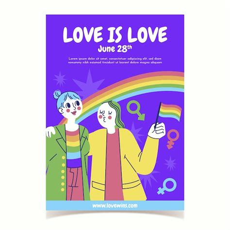 Free Vector Flat Lgbt Pride Month Vertical Poster Template