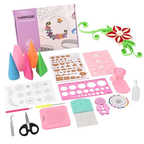 YURROAD 19pcs Paper Quilling Tools Kit DIY Paper Strips Set With