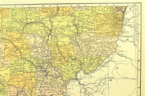 Southern Ohio Map of Ohio Wall Decor Art LARGE Antique South | Etsy