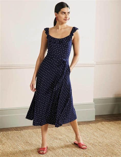 Evelyn Jersey Midi Dress Navy Women Boden Navy Boden US