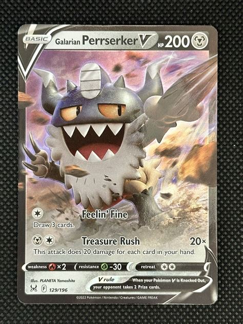 Galarian Perrserker V Ultra Rare Lost Origin Nm Pokemon Tcg I