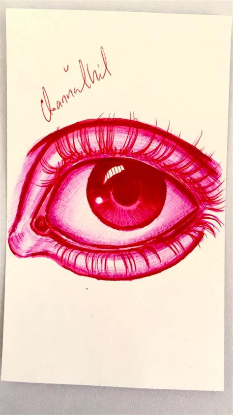 Pink Eye Drawing Mixed Media Eye Drawing Crayola Markers Drawings