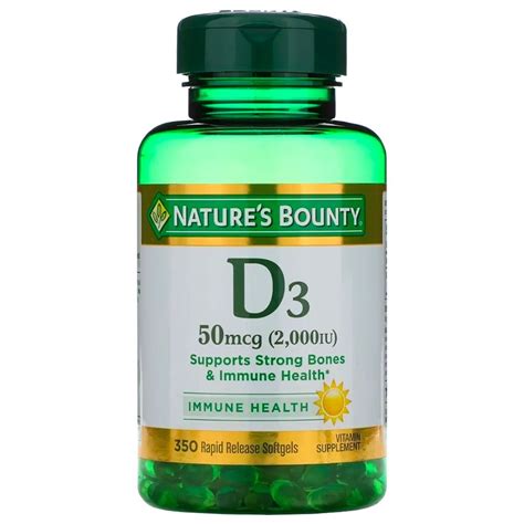 Nature s Bounty Vitamina D3 50mcg Cápsulas Blandas Farmacia Leloir