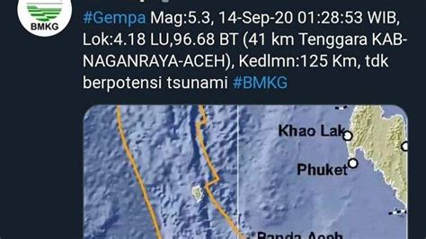 Gempa 5 4 SR Goyang Nagan Raya Serambinews